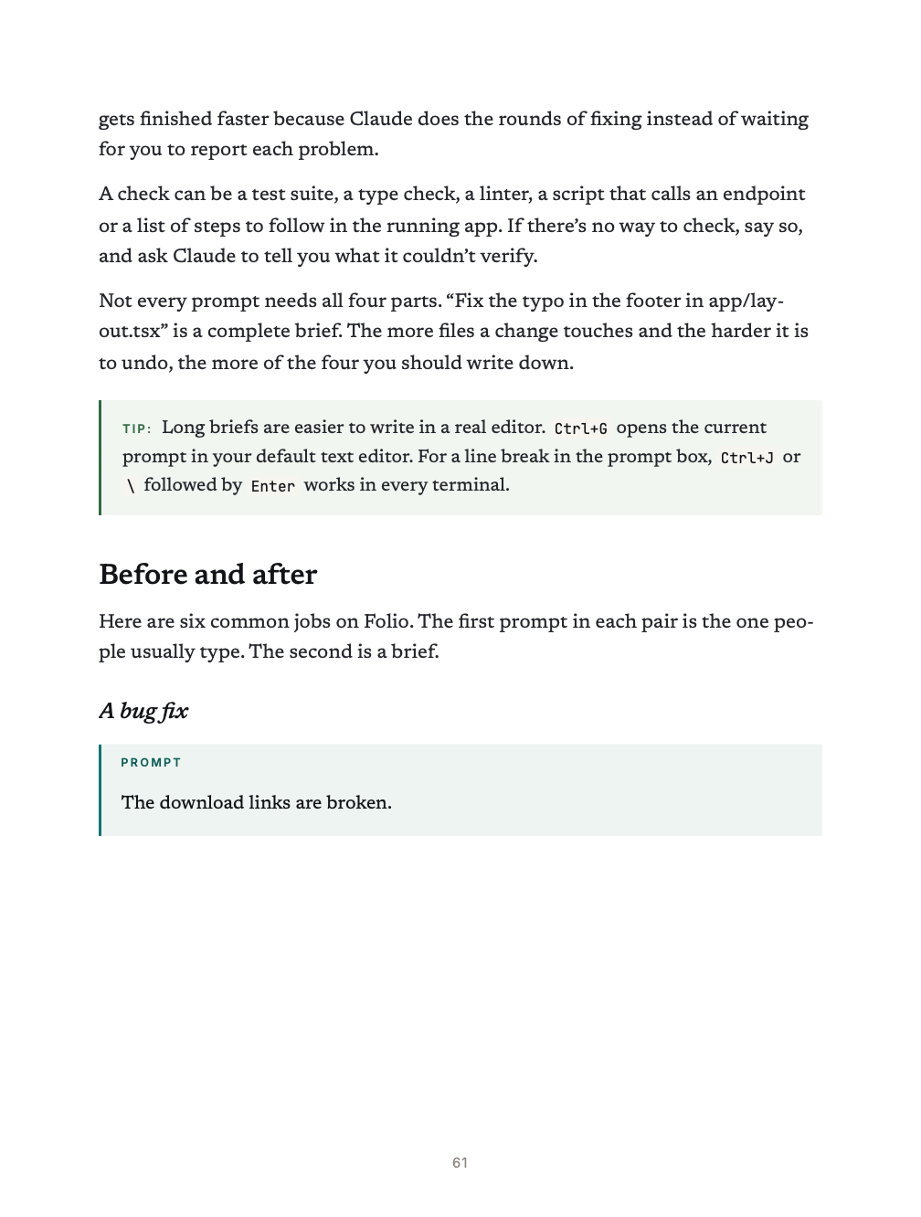Before-and-after prompts from real tasks, ready to adapt.